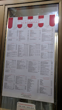Giacomelli à Rome menu