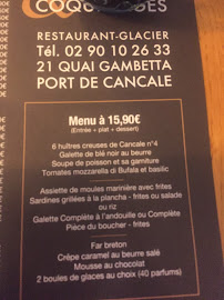 Crèpes et Coquillages à Cancale menu