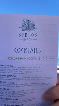 Byblos Beach Ramatuelle à Ramatuelle menu