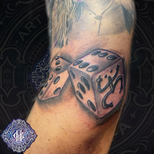 Explore tattoo ideas on leg for men, creative tattoo ideas in Grovetown, available at Art Collective Tattoos & Piercings