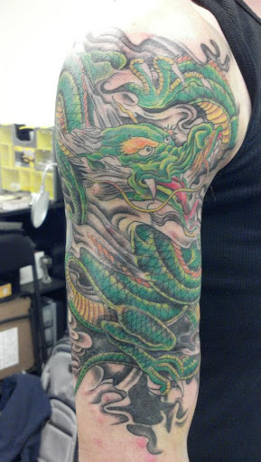 Explore greek sleeve tattoo ideas, creative tattoo ideas in Pelham, available at Tattoo Fever