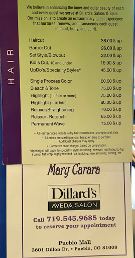 Hair Salon «Aveda Salon Pueblo Mall», reviews and photos, 3601 Dillon Dr, Pueblo, CO 81008, USA