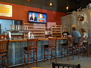 A row of beer taps