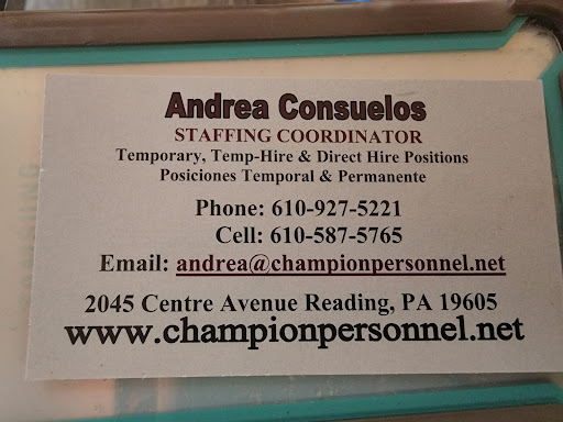 Employment Agency «Champion Personnel», reviews and photos, 3607 Pottsville Pike, Reading, PA 19605, USA