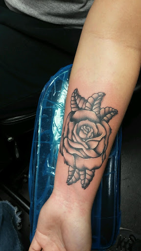 Explore small bee tattoo ideas, creative tattoo ideas in Fort Worth, available at Lucky Horseshoe Tattoo