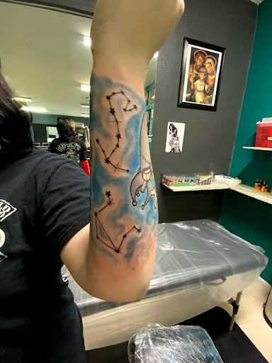 Explore dead dog tattoo ideas, creative tattoo ideas in Homosassa, available at Citrus Tattoos