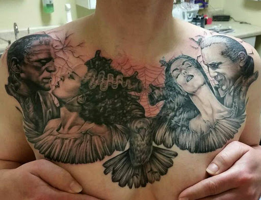 Explore traveling tattoos ideas, creative tattoo ideas in Pendleton, available at Just Another Hole in the Wall Tattoo