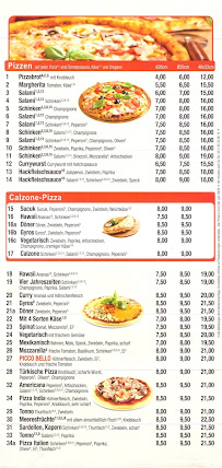 Pizzeria Picco Bello à Zetel (la carte)