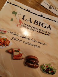 Restaurant La Biga à Gif-sur-Yvette (le menu)