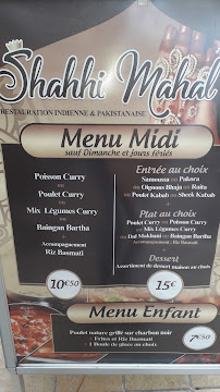 Restaurant pakistanais Shahhi Mahal à Thionville - menu / carte