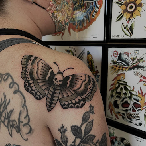 Explore surfboard tattoo ideas, creative tattoo ideas in Boston, available at Good Faith Tattoos