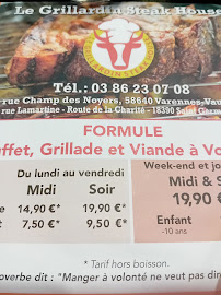 Restaurant de type buffet Le Grillardin - Steak House à Varennes-Vauzelles - menu / carte