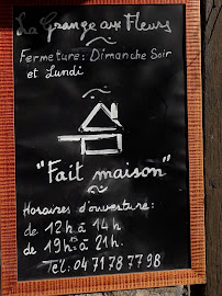 La Grange Aux Fleurs à Sarran, Champs-sur-Tarentaine à Champs-sur-Tarentaine-Marchal menu