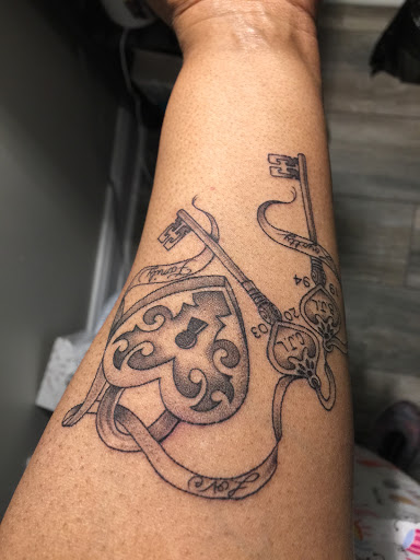 Explore forearm tattoo ideas for men, creative tattoo ideas in Hammond, available at Bugaboo Tattoo