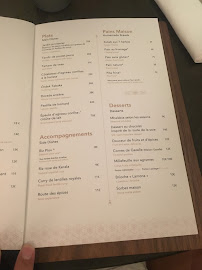 Shirvan à Paris menu