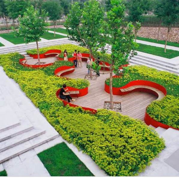 Modern park peyzaj Tatvan