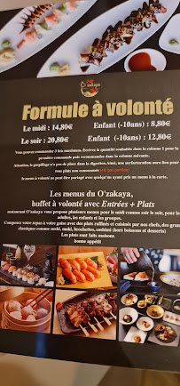 Menu / carte de Restaurant Ozakaya à Gournay-sur-Marne