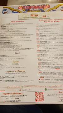 Menu / carte de Rossopomodoro à Rome