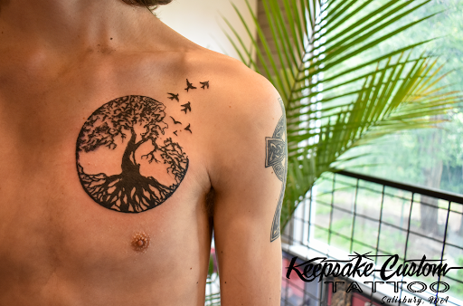 Explore lantern tattoo ideas, creative tattoo ideas in Salisbury, available at Keepsake Custom Tattoo & Body Piercing Laser Tattoo Removal