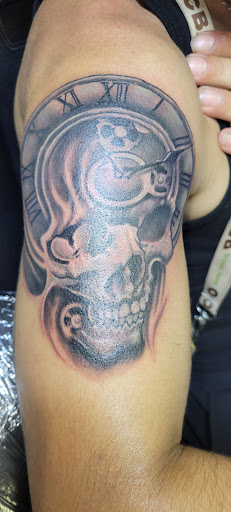 Explore wolf chest tattoo ideas, creative tattoo ideas in Angola, available at Hoodlum Ink