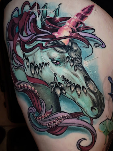 Explore brave tattoo ideas, creative tattoo ideas in Duncannon, available at Minervas Quill Tattoo