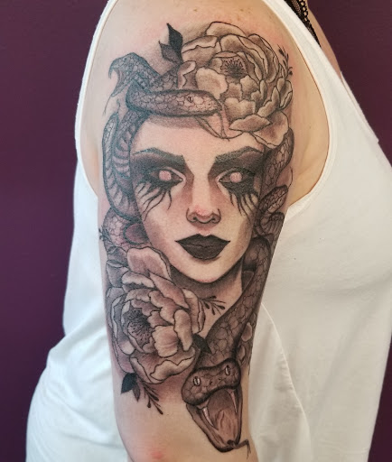 Explore infinity heart tattoo ideas, creative tattoo ideas in Roscoe, available at Elevated Ink Tattoo