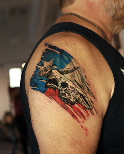 Explore aztec hand tattoo ideas, creative tattoo ideas in Montgomery, available at Flying Eye Tattoo Studio