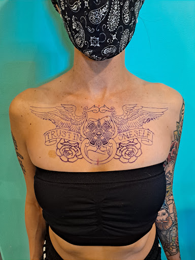 Explore black sleeve tattoo ideas, creative tattoo ideas in Clearfield, available at Platypus Tattoo Co.
