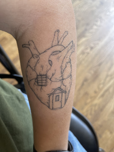 Explore leg tattoo placement ideas, creative tattoo ideas in Charlotte, available at Canvas Tattoo & Art Gallery