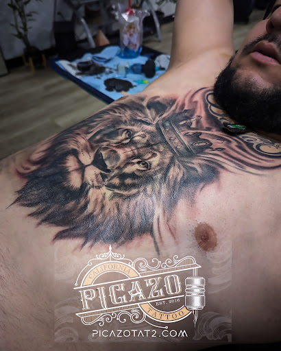 Explore neck sleeve tattoo ideas, creative tattoo ideas in Palm Desert, available at Picazo Tattoo Studio
