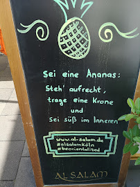 Menu du Al Salam à Cologne