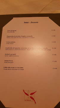 Restaurant La Griglia à San Terenzo (le menu)