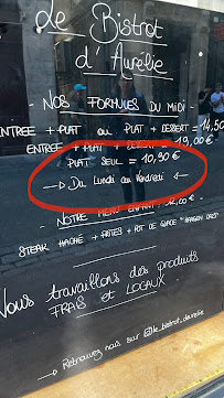 Le Bistrot d'Aurélie à Bordeaux menu