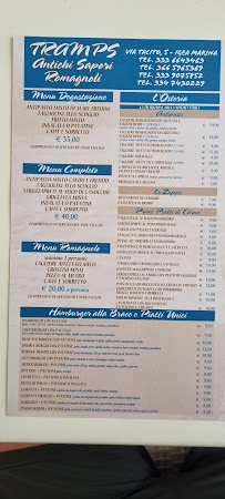 Menu du Antichi Sapori Romagnoli da Carlotta à Bellaria - Igea Marina