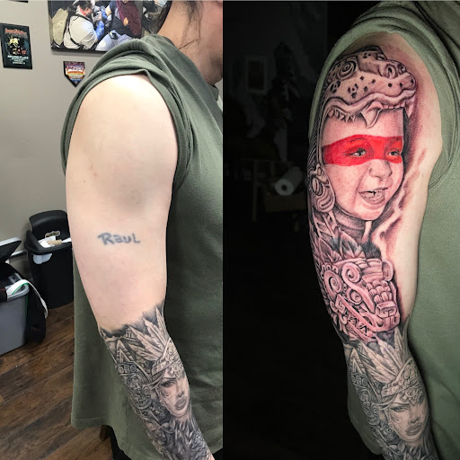 Explore fall leaf tattoo ideas, creative tattoo ideas in Roanoke, available at Saint Cecilias Art Studio
