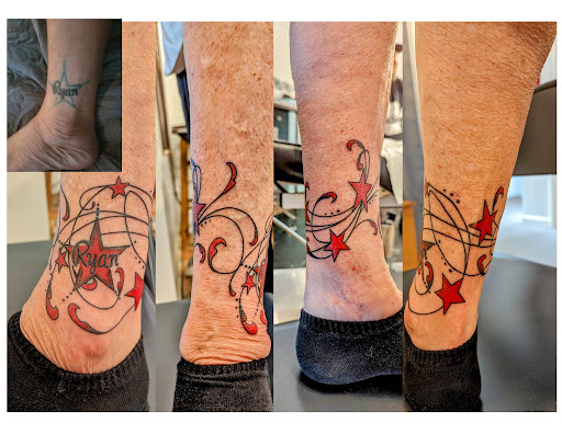 Explore female face tattoo ideas, creative tattoo ideas in Hebron, available at Explosive Ink Tattoo