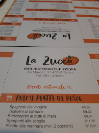 Carte du Pizzeria La Zucca à Rimini