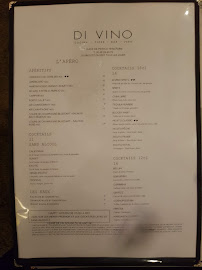 Restaurant italien Di Vino à Paris (la carte)
