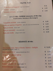Carte du Trattoria Casalinga da Nino Mannino à Catania