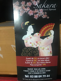 Sakura à Haguenau menu