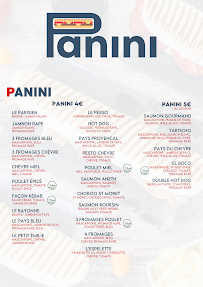 Menu du Panini à Agen