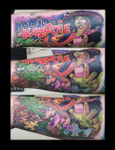 Explore tattoo fill in ideas for men, creative tattoo ideas in Mentor, available at Ammonite Tattoo LLC