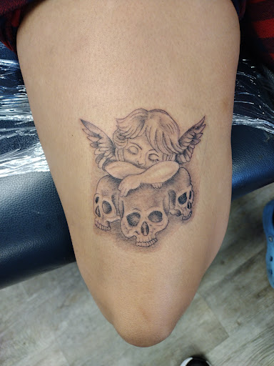 Explore blue flame tattoo ideas, creative tattoo ideas in La Crosse, available at La Crosse Tattoo