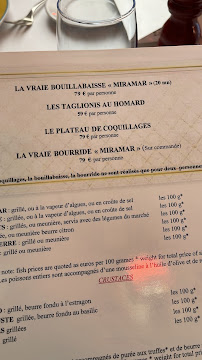 Restaurant français Le Miramar à Marseille - menu / carte