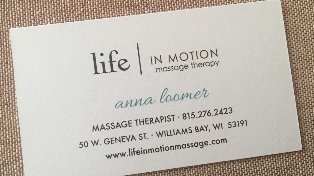 Life in Motion Massage Therapy Williams Bay, WI 53191 Services and Reviews