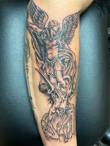 Explore candyman tattoo ideas, creative tattoo ideas in Warner Robins, available at Untold Pain Tattoo Studio