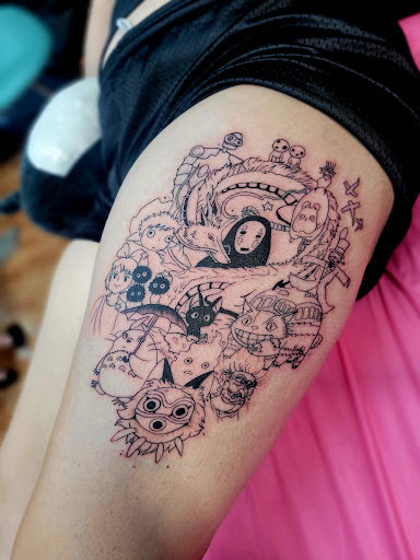 Explore black queen tattoo ideas, creative tattoo ideas in Benton, available at Spectrum Tattoo