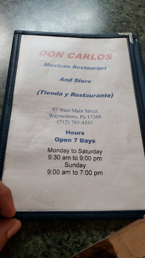 Mexican Grocery Store «Don Carlos Tienda Y Restaurant», reviews and photos, 97 W Main St, Waynesboro, PA 17268, USA