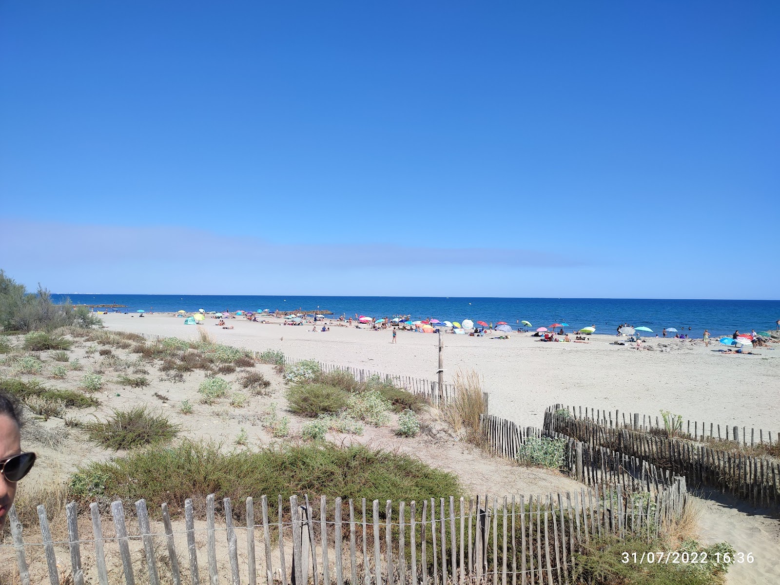 Plage des Aresquiers的照片 带有米色沙子表面