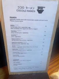 Cocolo Ramen à Berlin menu